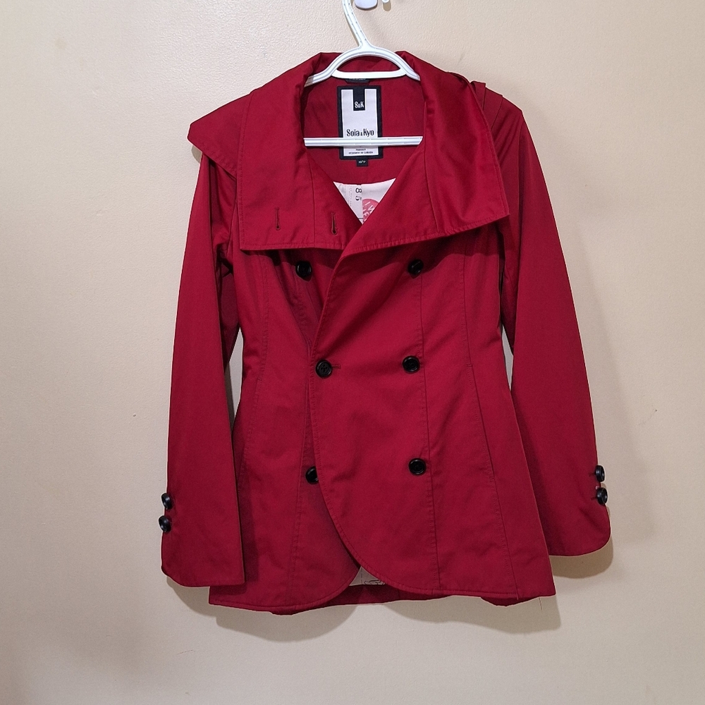 Soia & Kyo Red Double-Breasted Trench Coat
